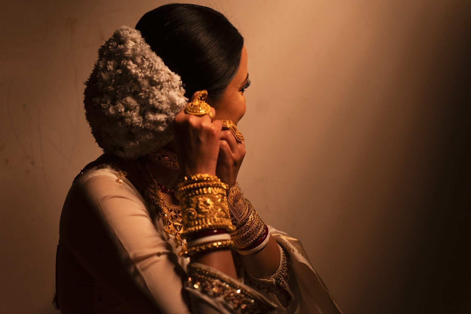 Beautiful hair decoration of the bride
